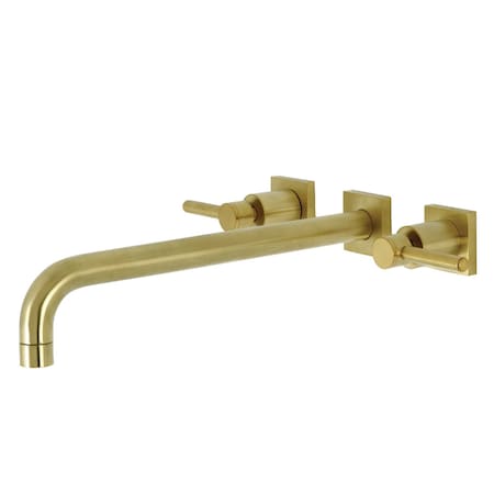 Kingston Brass KS6047DL Wall Mount Tub Faucet, Brushed Brass KS6047DL